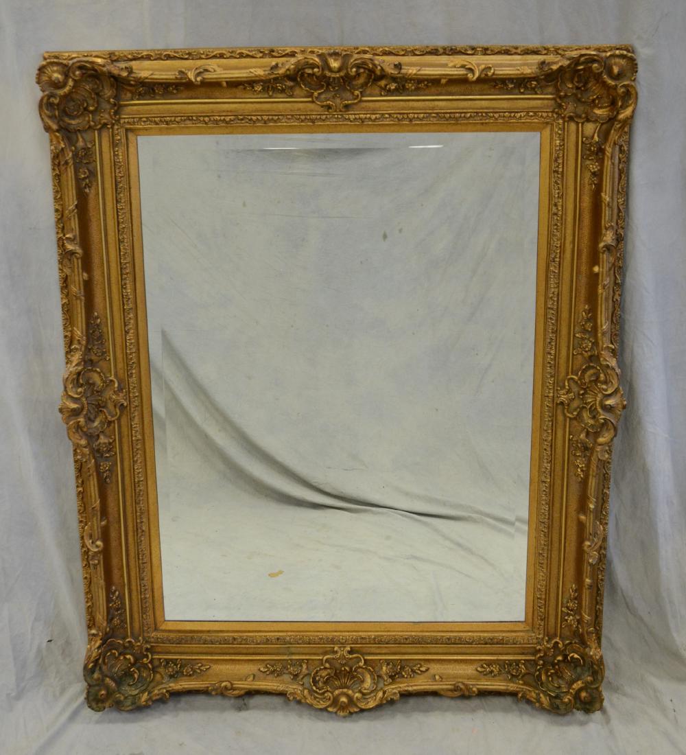 French style gilt carved beveled glass mirror, compos (1 of 1)