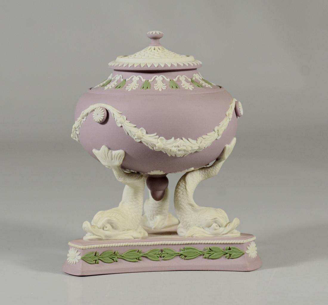 Wedgwood tricolor Pastille Burner: Wedgwood tricolor Pastille Burner, "The St James Collection of Wedgwood Limited Editions Pastille Burner in lilac, sage green and white Jasper No 56 in a limited edition of 100 Wedgwood Made in Englan