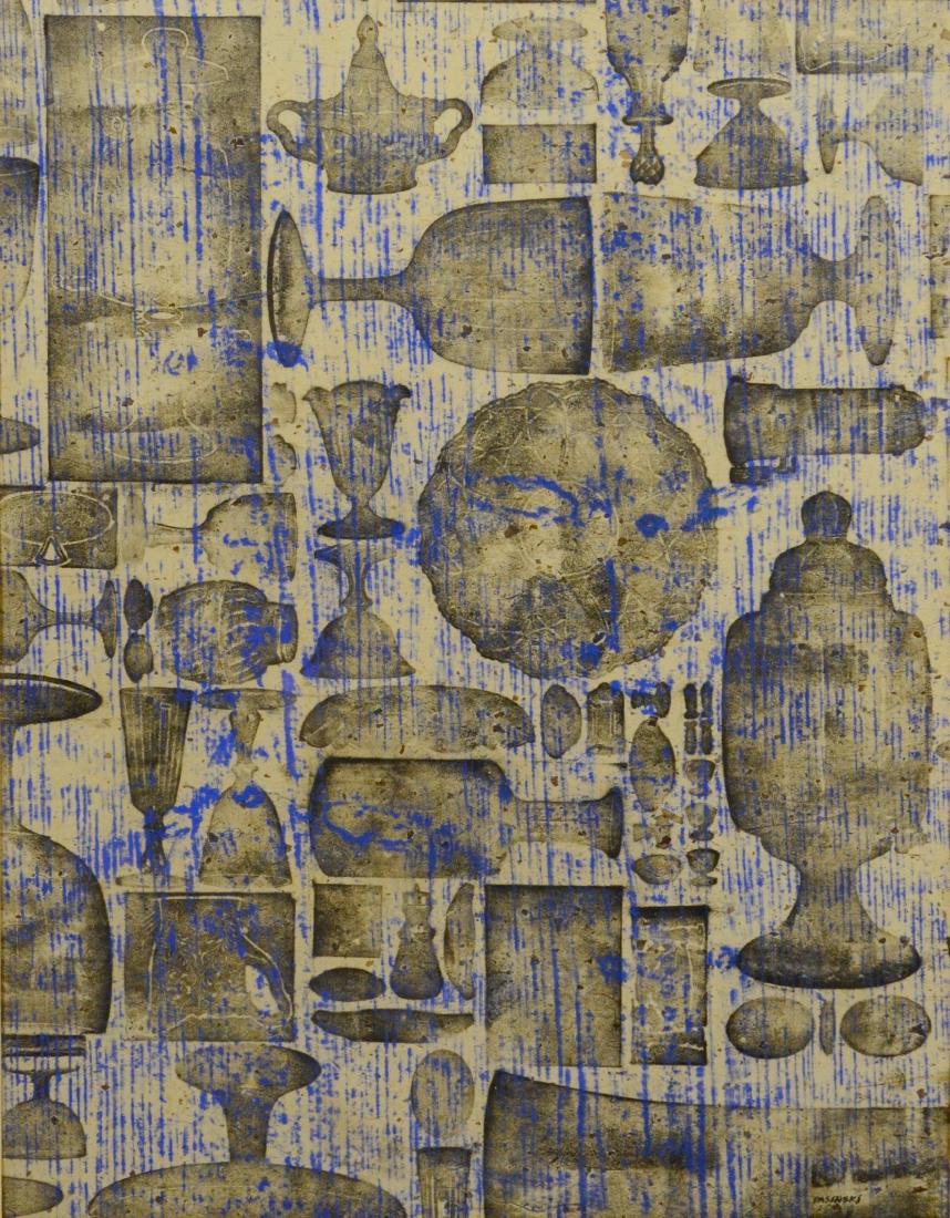 Irene Pasinski (20th C American), mixed media abstra (1 of 4)