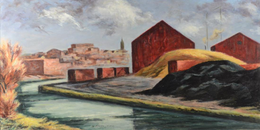 G Ralph Smith, Industrial landscape painting (1 of 4)