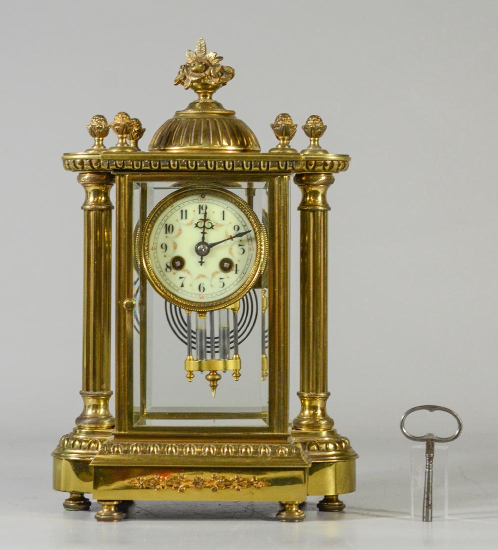 Antique French bronze crystal regulator clock (1 of 5)