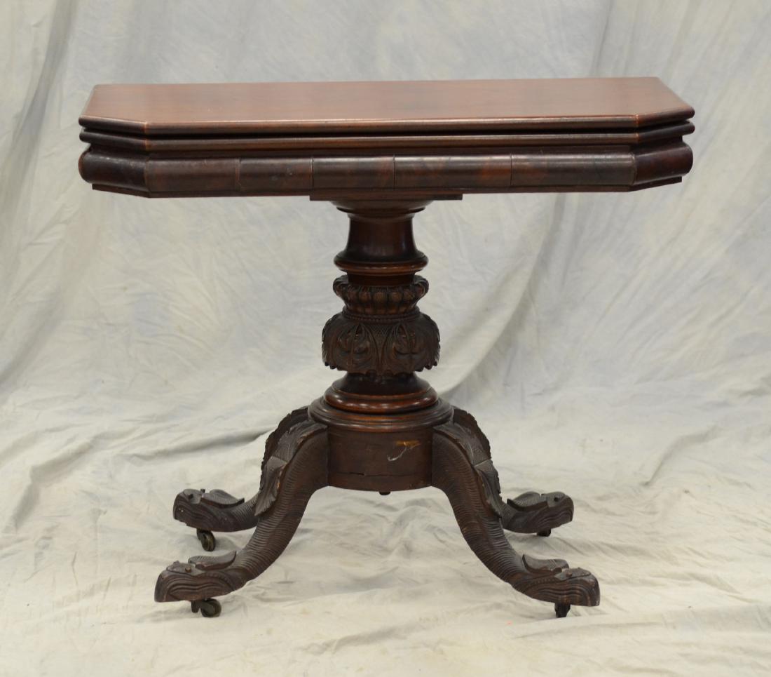 Federal mahogany game table, Amariah Prouty, c 1830 (1 of 8)
