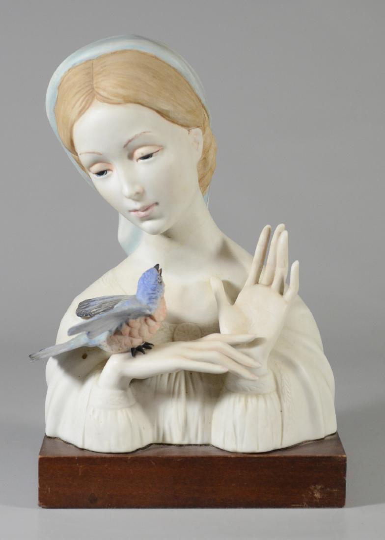 Cybis bisque porcelain Madonna & bird bust figurine (1 of 5)
