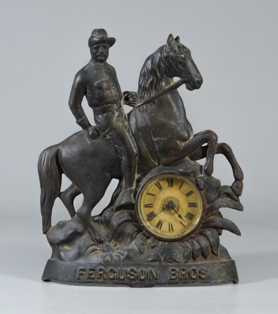 Cast iron advertising clock, Ferguson Bros (1 of 4)