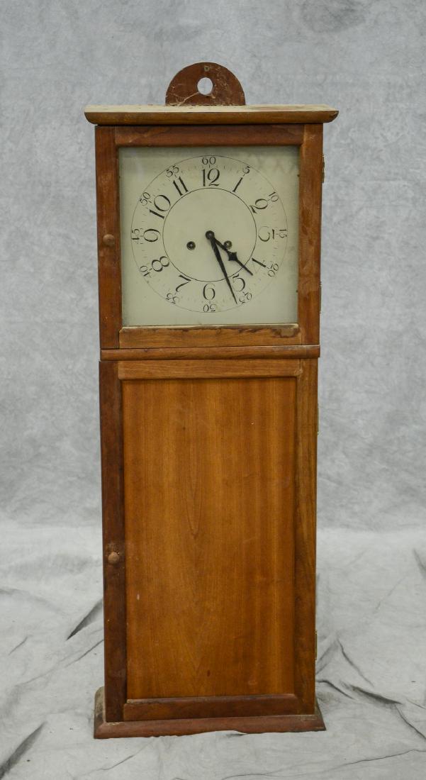Shaker style wall clock, time and strike movement, l (1 of 2)