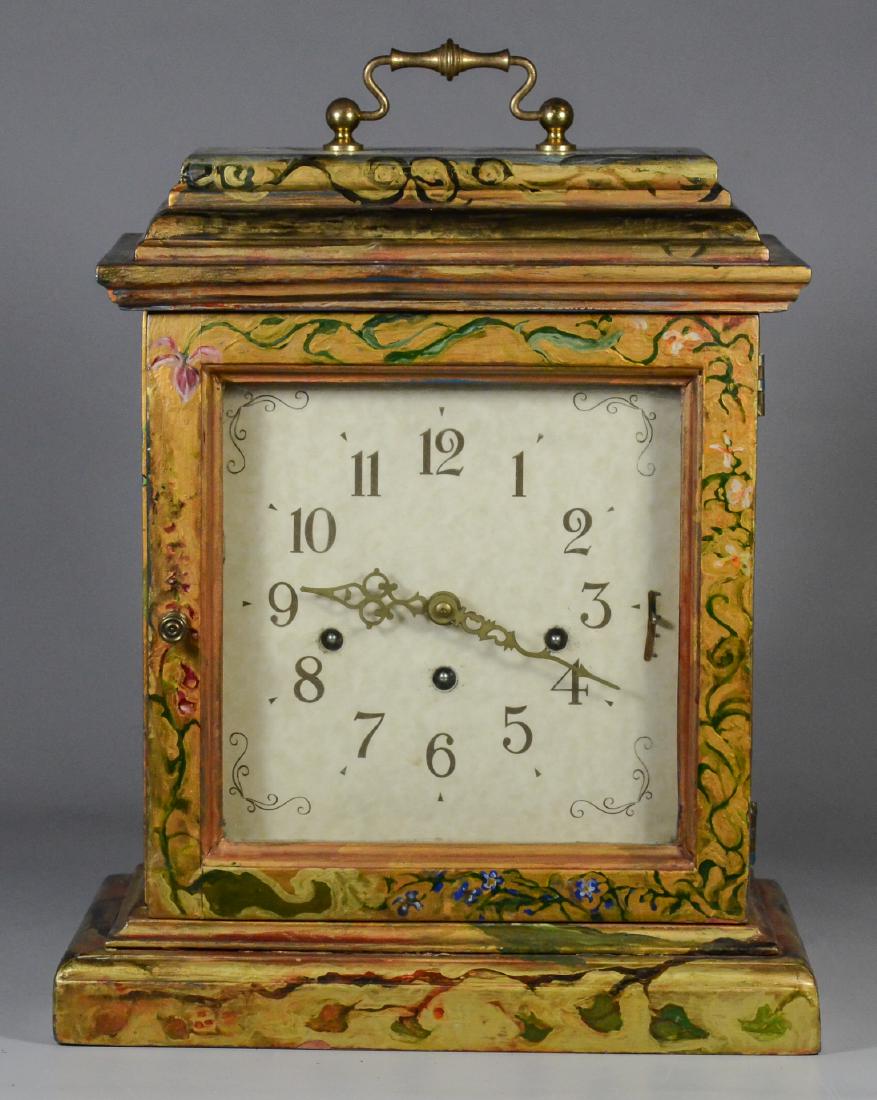 Frans Hermle chiming bracket clock, paint decorated (1 of 10)