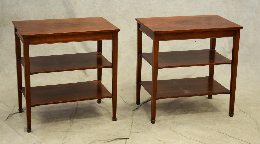 Pair Gordon's Inc mahogany 3 tier side tables, mahog (1 of 4)