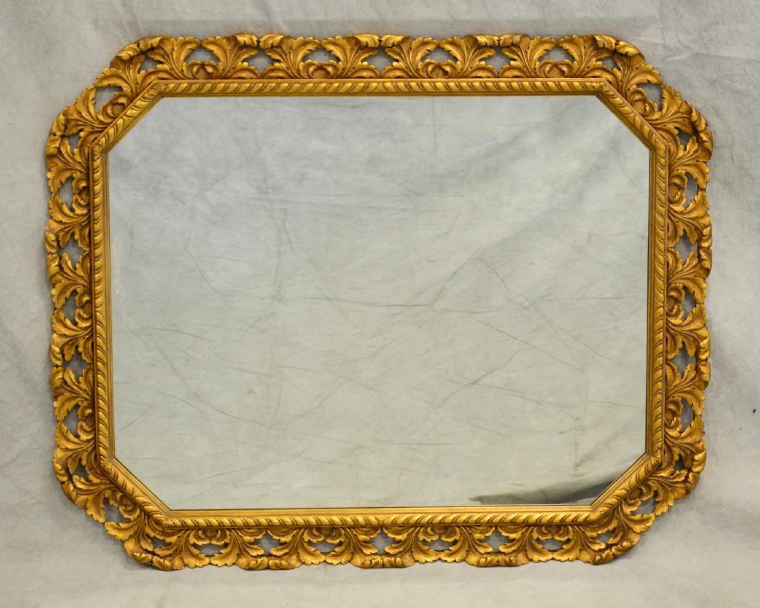 French style gilt carved hanging mirror, gilt painte (1 of 1)