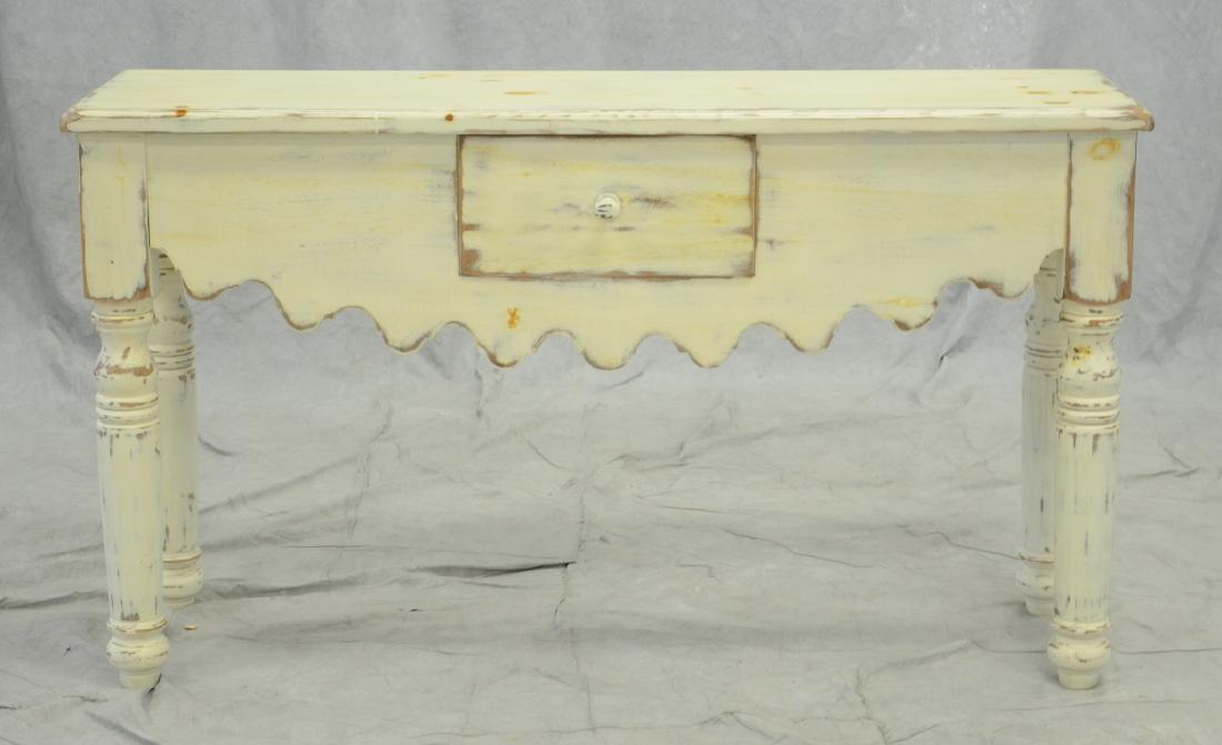 Eddy West Distressed Painted Console Table Distress Feb 20 2018 William Bunch Auctions Appraisals In Pa Eddy West Distressed Painted Console, Eddy West Furniture Company