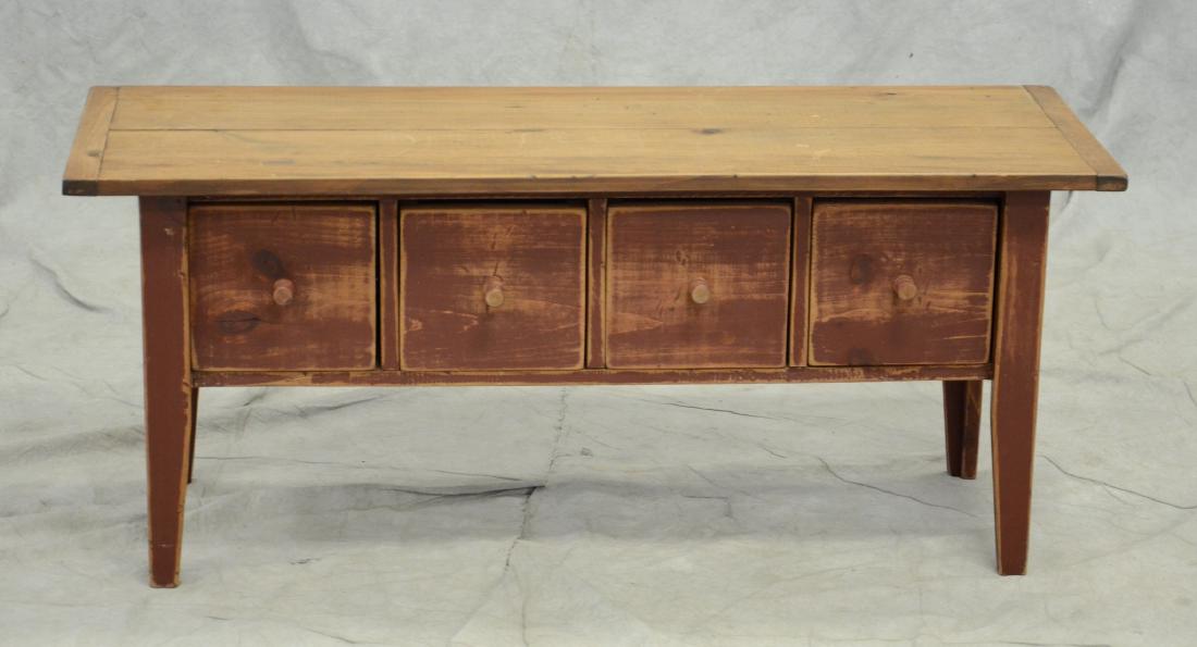 Country French style distressed bench w/drawers (1 of 1)