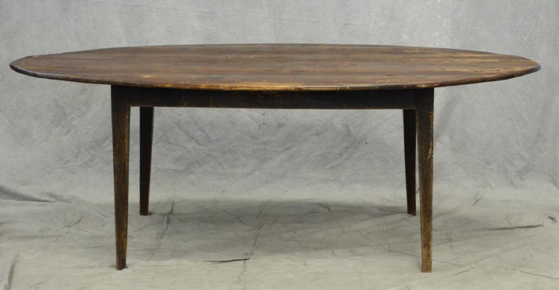 Custom oak oval slatted top dining table (1 of 3)