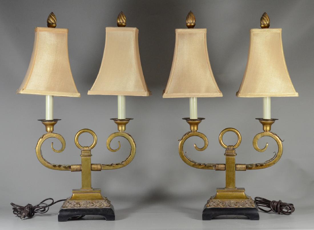 Pair custom Italian style gilt painted table lamps (1 of 1)