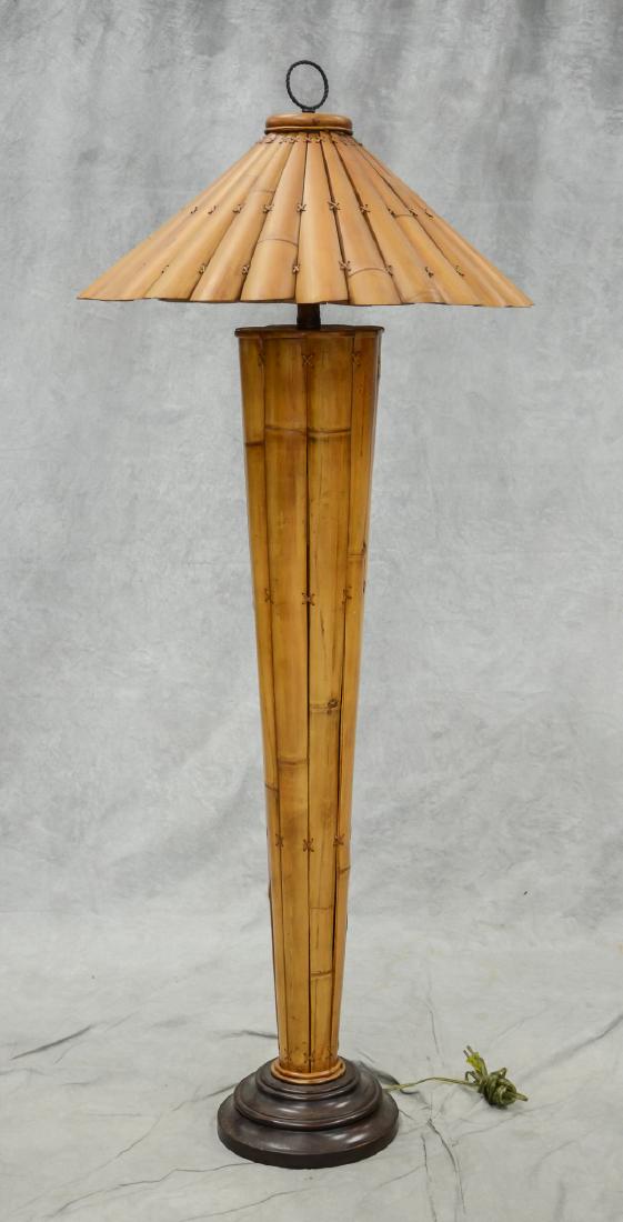 Bamboo floor lamp with bamboo shade (1 of 1)
