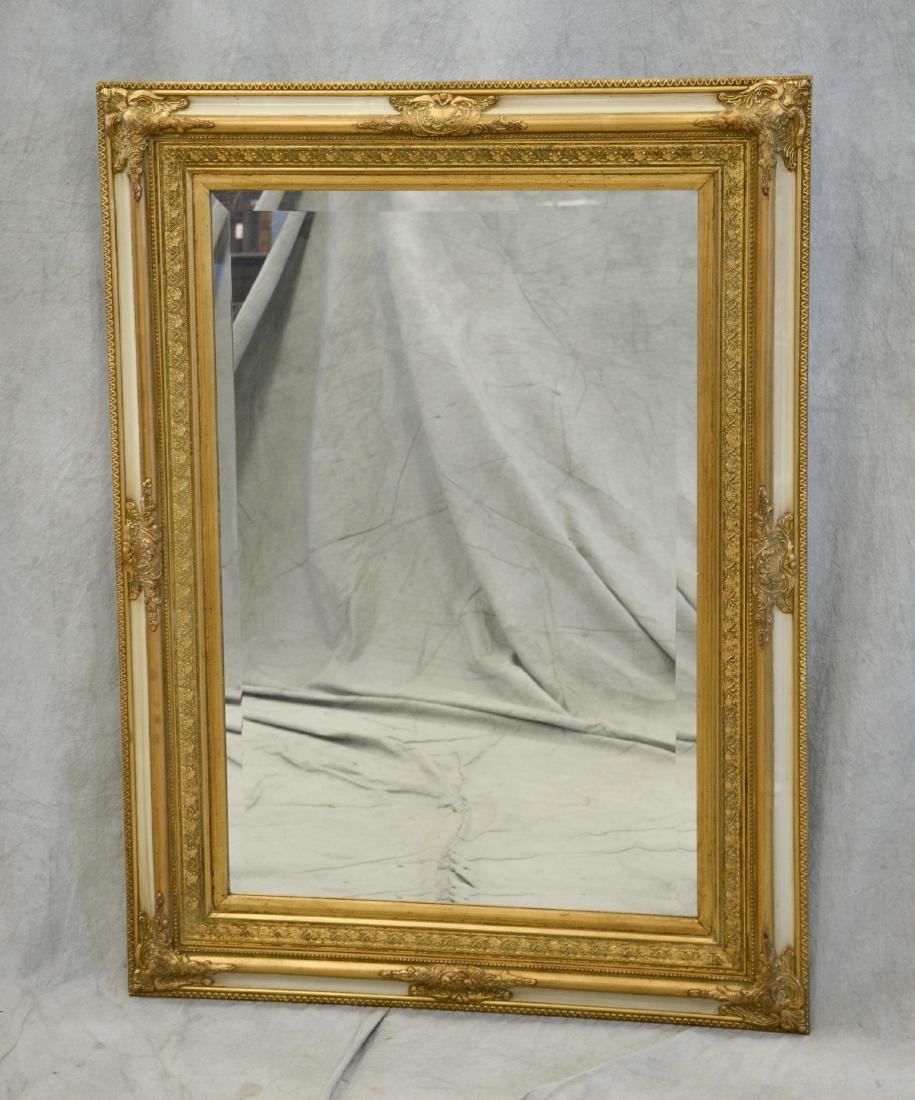 French Style cream & gilt carved hanging wall mirror (1 of 1)