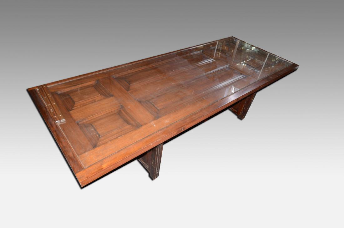 Custom walnut raised panel door top conference table (1 of 2)