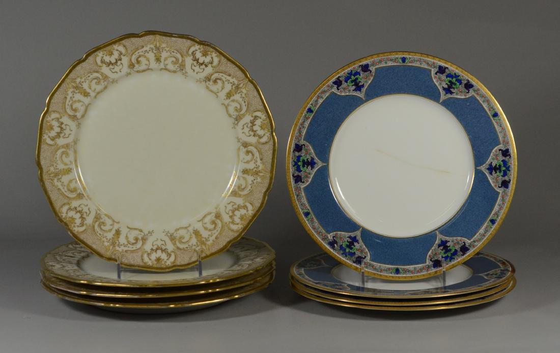 (8) porcelain plates, JP Limoges & Royal Worcester (1 of 6)