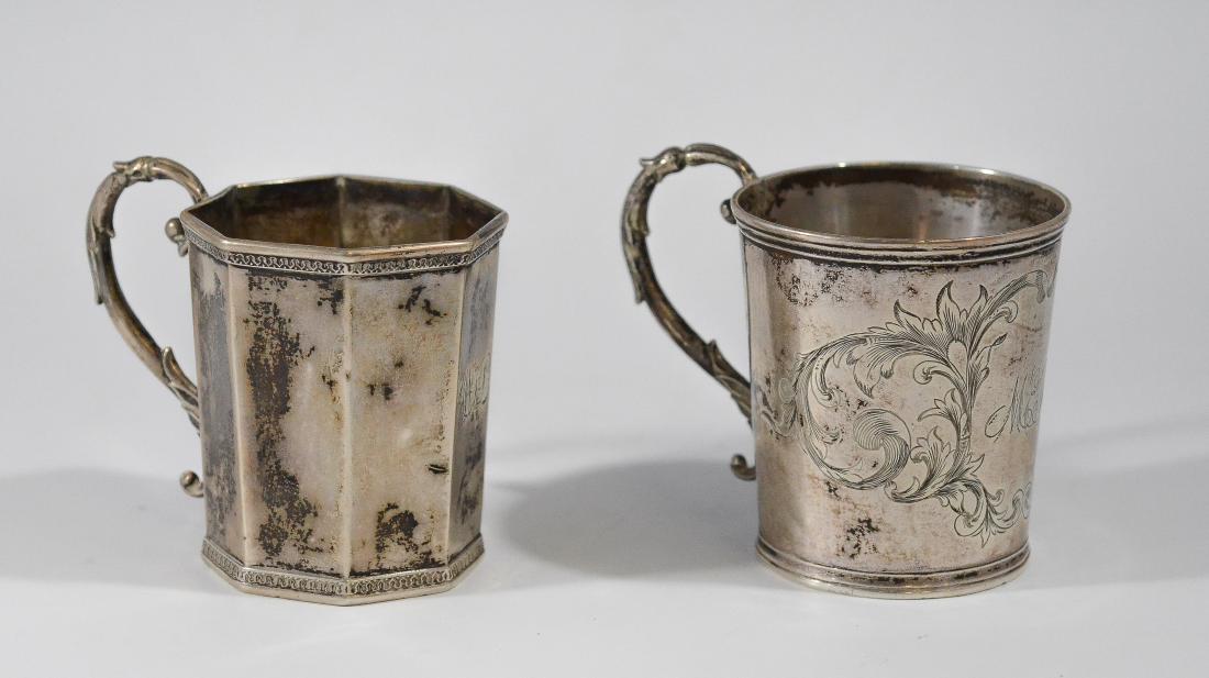 2 American coin silver child's mugs, 3" h, 5.76 TO (1 of 4)