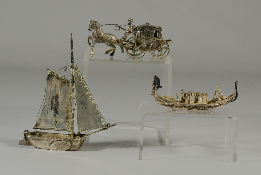 Lot of 3 Continental silver miniature pieces (1 of 5)
