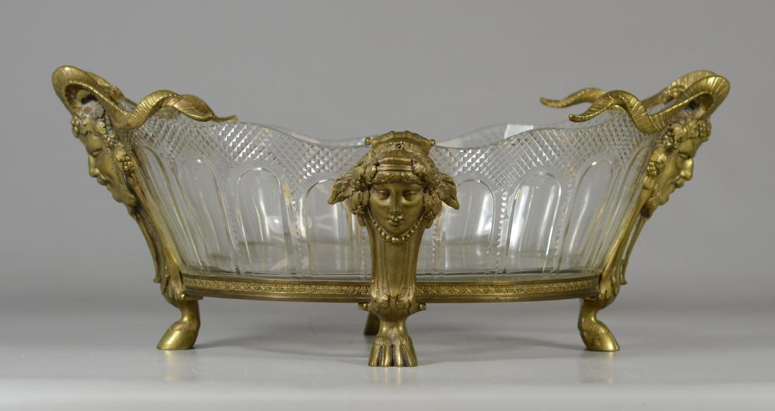 French Empire style bronze and crystal console bowl (1 of 6)