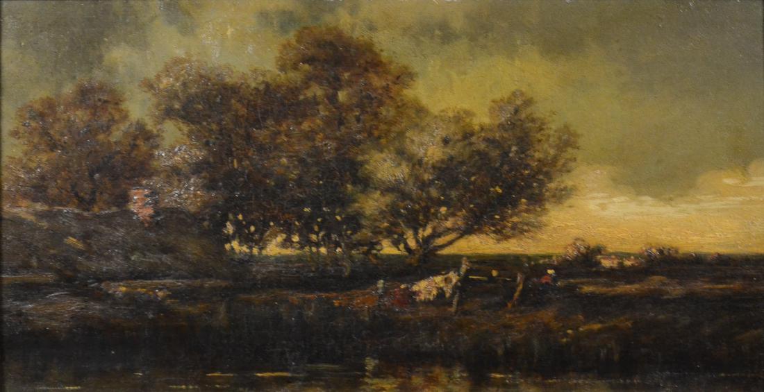 19th C Continental school landscape painting, unsigned, (1 of 5)