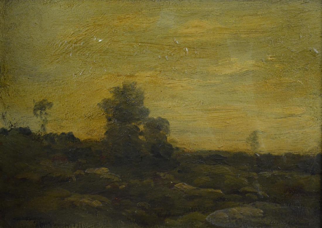 19th c European landscape painting, illegibly signed (1 of 4)