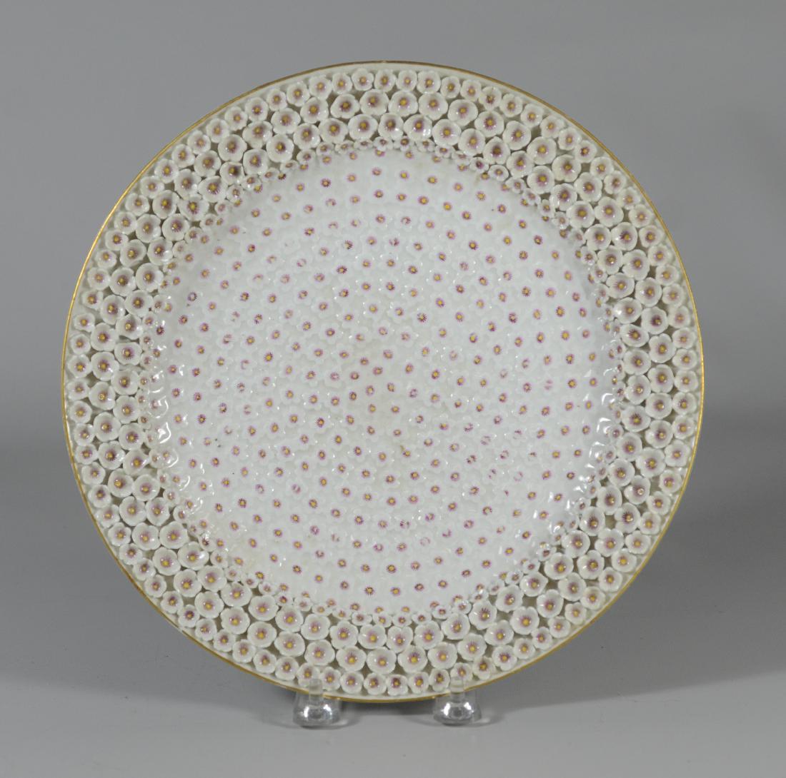 Meissen cabinet plate with molded flowers throughout (1 of 4)