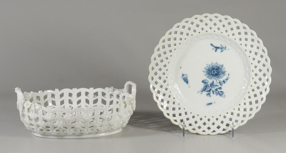 Meissen Marcolini porcelain oval basket & plate (1 of 2)