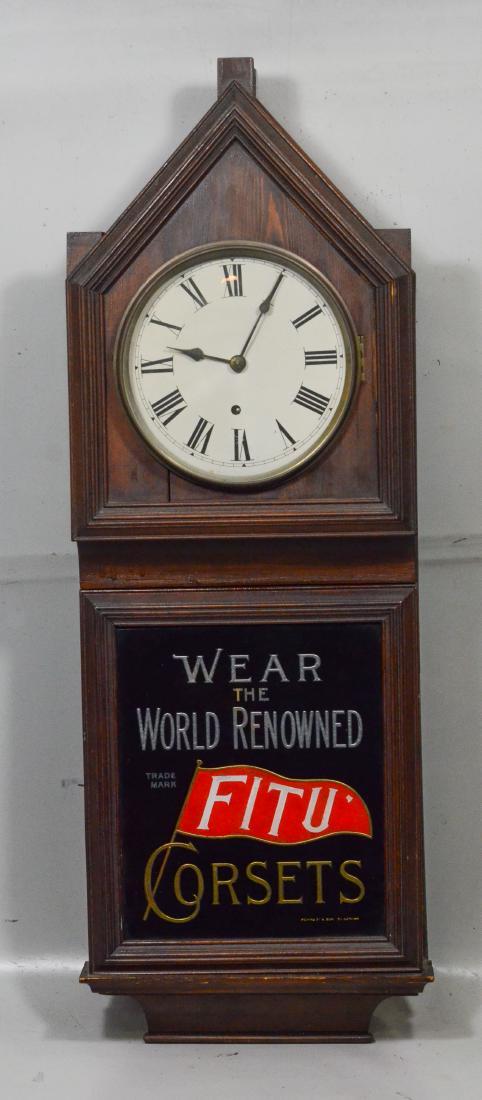 "FitU Corsets" advertising wall clock, time only (1 of 4)