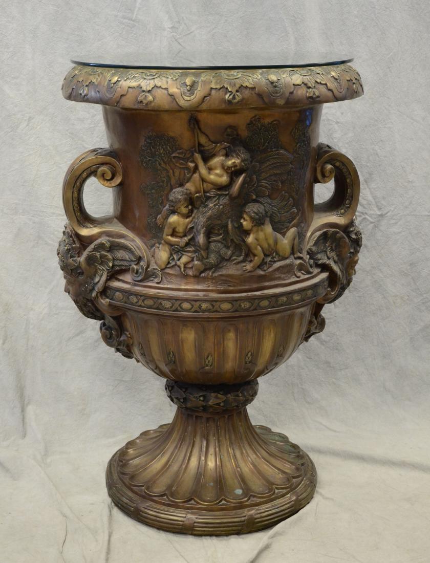51"h Neoclassical style figural bronze garden urn (1 of 14)
