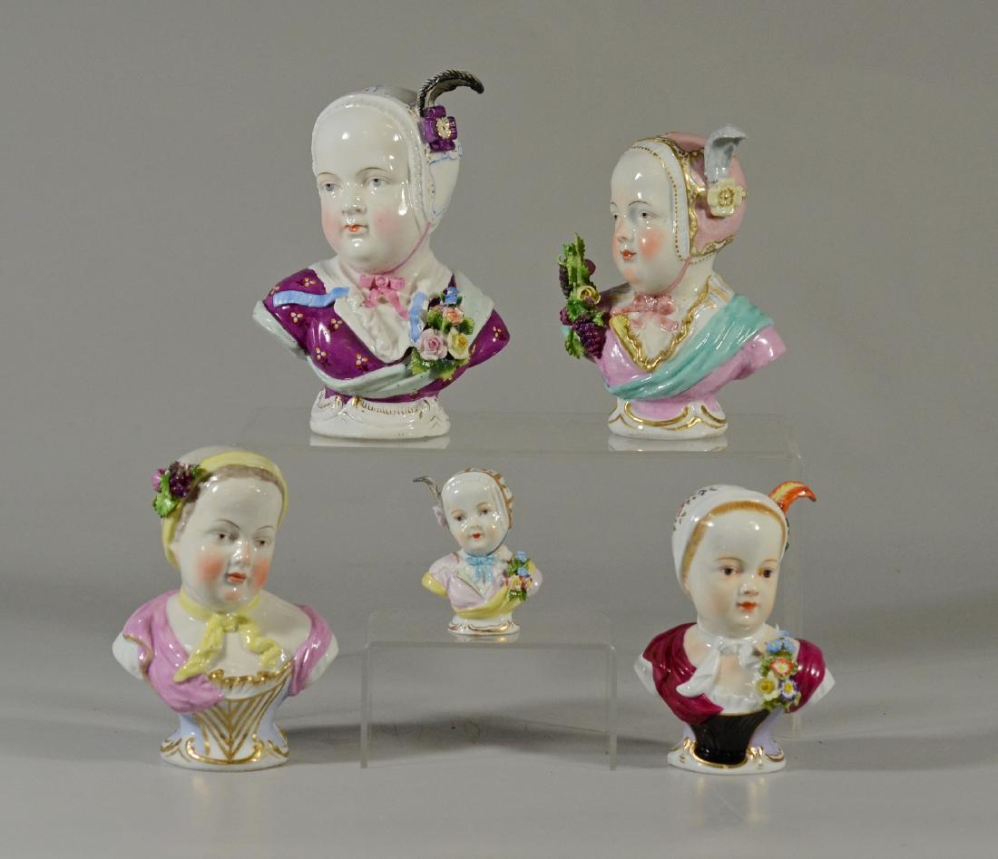 (5) assorted Continental porcelain busts (1 of 5)