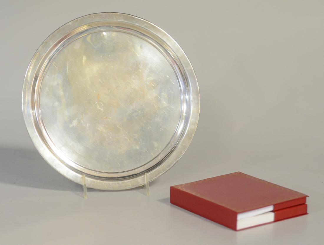 2 Pcs Cartier, sterling dish, 10-1/2" d, watch (1 of 3)