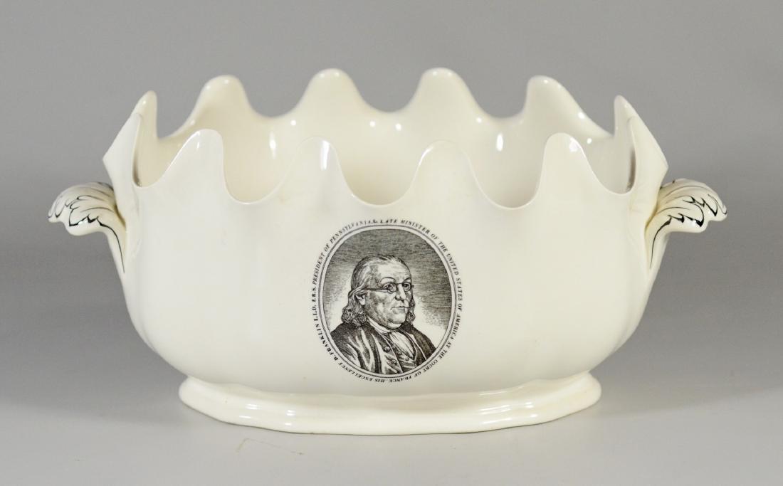 Wedgwood porcelain Ben Franklin presentation bowl: Wedgwood Ben Franklin Bowl designed for Bailey, Banks and Biddle, 12" w x 8" w x 6" h, no condition issues