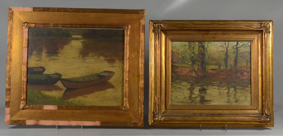 2 Ernst Bosshart harbor and landscape paintings (1 of 5)