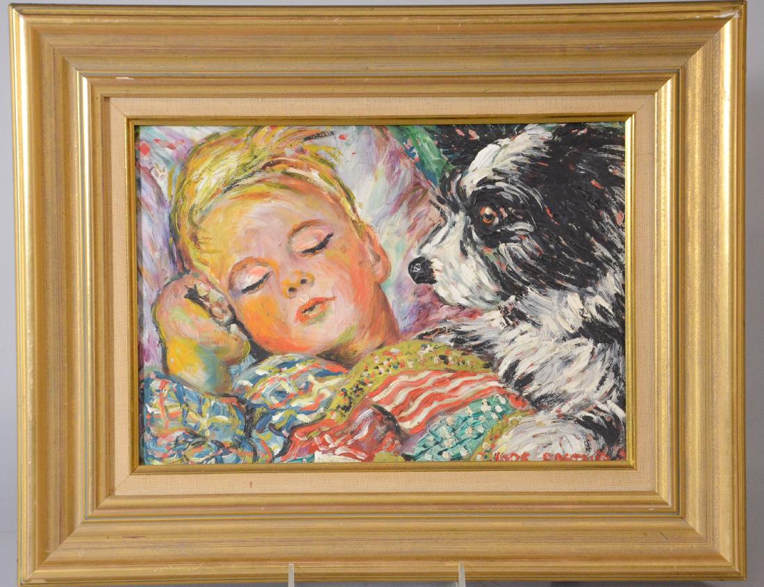 Jade Pasteur painting of boy and dog Apr 17, 2018 William Bunch