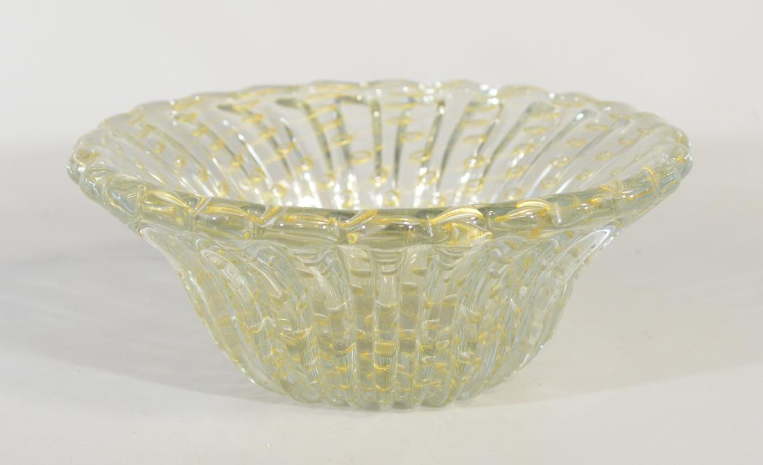Murano controlled bubble aventurine glass bowl (1 of 3)