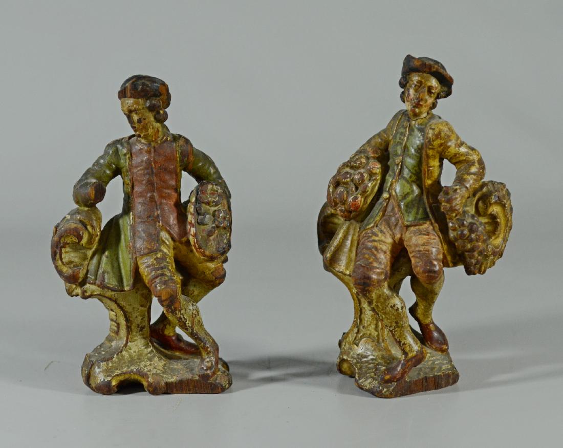 PR carved wooden figures of men in 18th C dress (1 of 2)