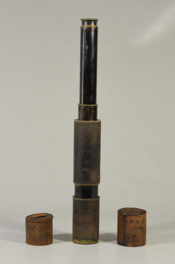 Bardou & Son Rifle Range Telescope; Inscribed "Power: Bardou & Son Rifle Range Telescope, inscribed "Power 33 Times", brass and leather, 35-3/4" extended length