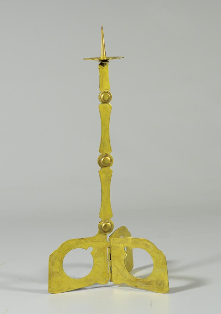Samuel Yellin Brass Candle Spike; stamped Samuel Yel (1 of 4)