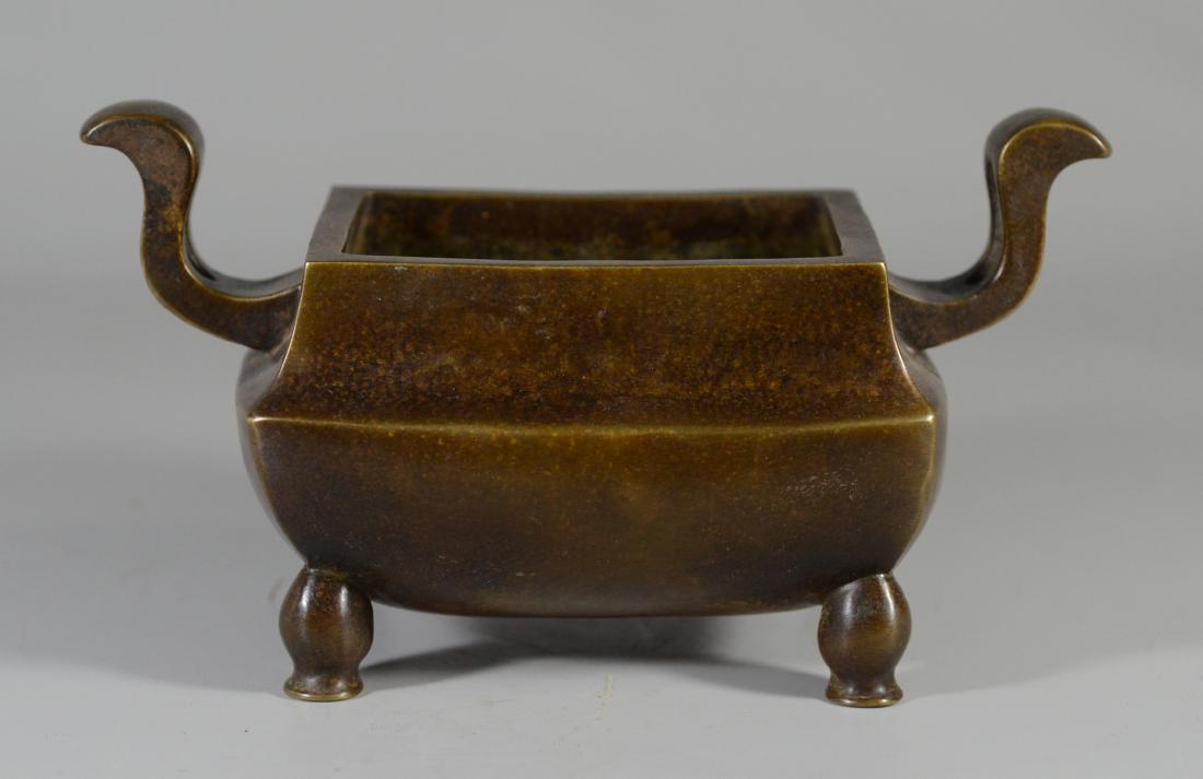 Qing bronze censer, 6" (1 of 4)