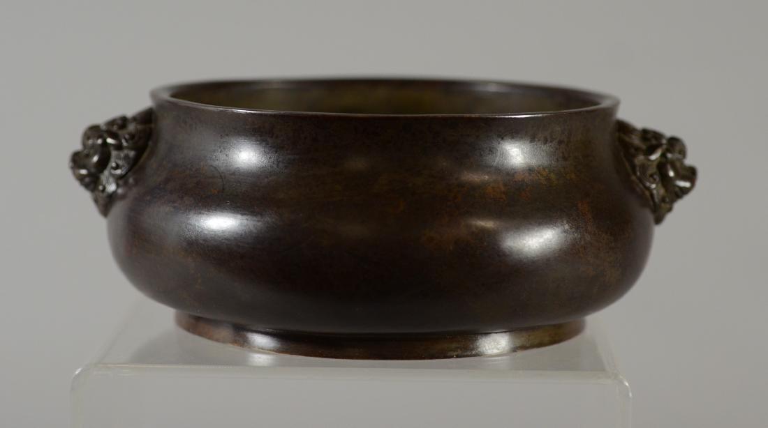Qing bronze censer, 5" (1 of 14)