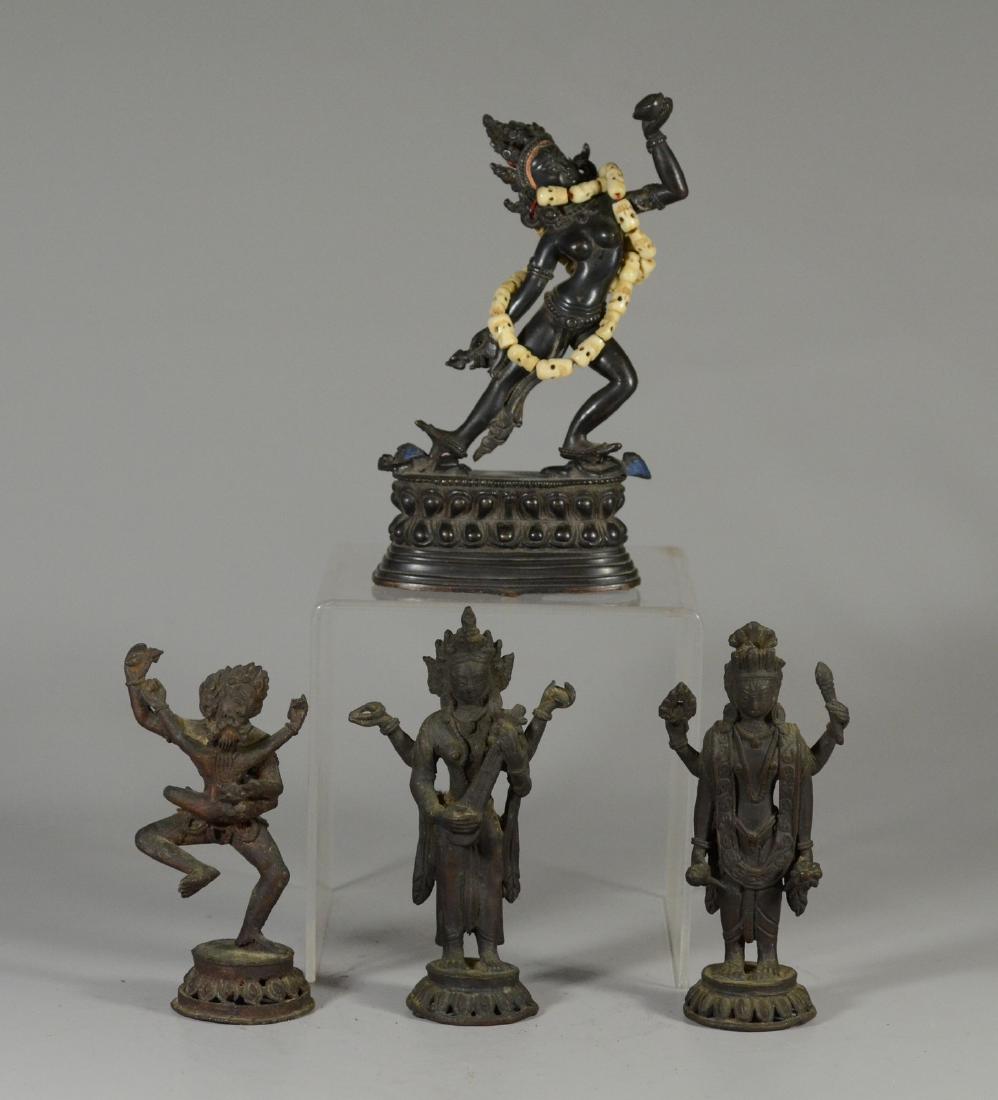 (4) bronze South Asian figures, 6", 8" h (1 of 14)