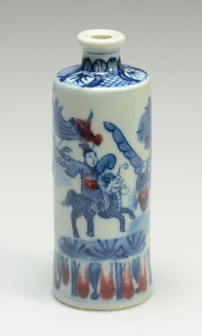 Chinese snuff bottle, underglaze blue and red (1 of 11)