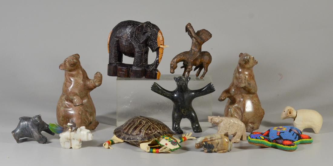 Lot of (12) animal figures, mostly Inuit (1 of 4)