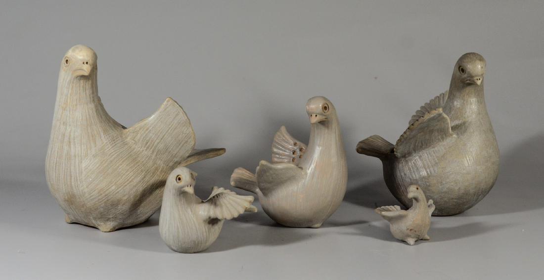 (5) Ceramic Dove Figural Planters Unsigned  No condi (1 of 2)