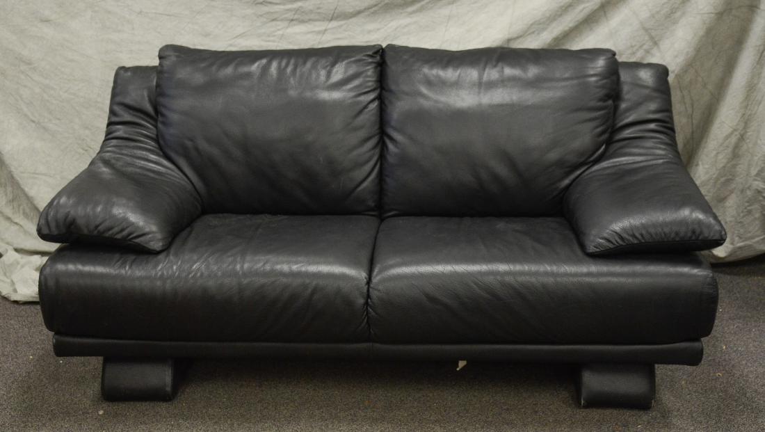 Modern Design black leather sofa (1 of 1)