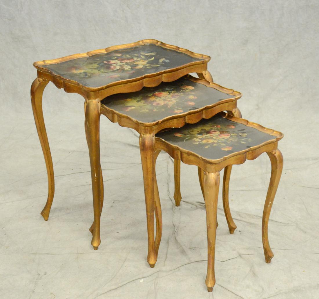 Vasco Lumini Italian paint decorated nesting tables (1 of 2)