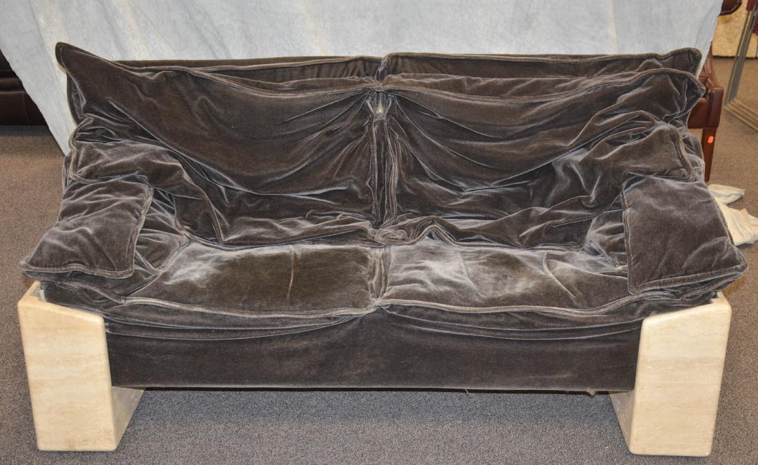 Modern Design Travertine sofa w/ ottoman (1 of 5)