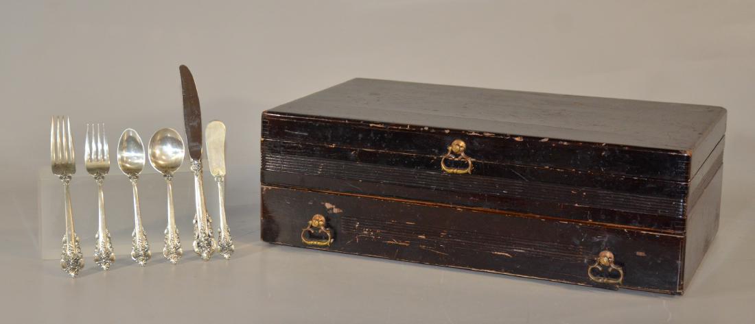 48 pc Wallace Grand Baroque sterling silver flatware (1 of 3)