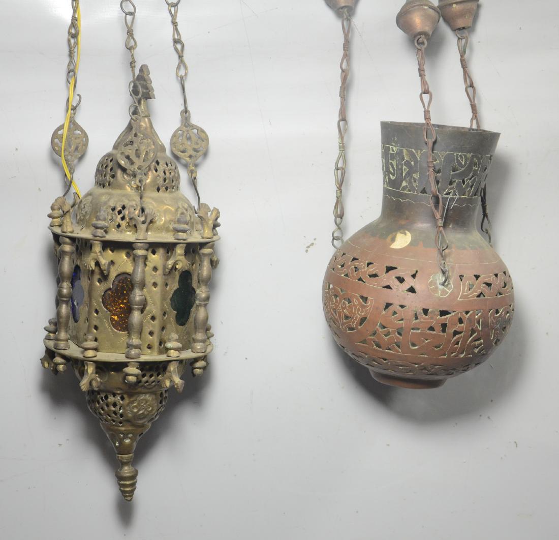 2 Middle Eastern hammered brass lanterns (1 of 1)
