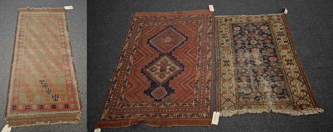 Lot of 3 tribal rugs Afshar,NW Persian,and Baluch (1 of 11)